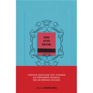 Sorties livres du mois de mai 2021 Burn after writing (bleu)