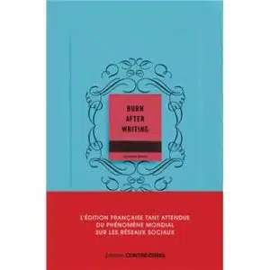 Sorties livres du mois de mai 2021 Burn after writing (bleu)