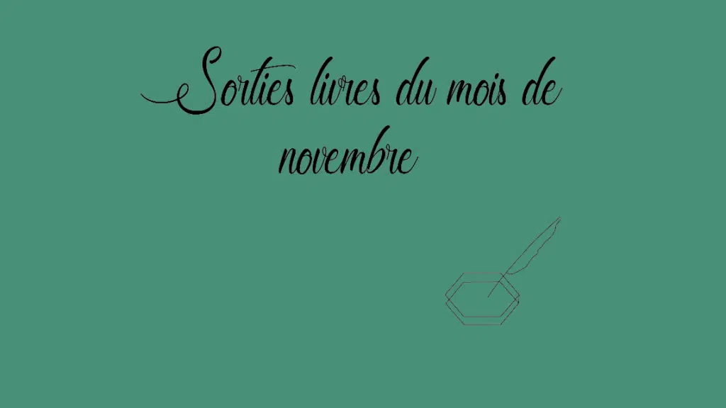 Sorties livres du mois de novembre