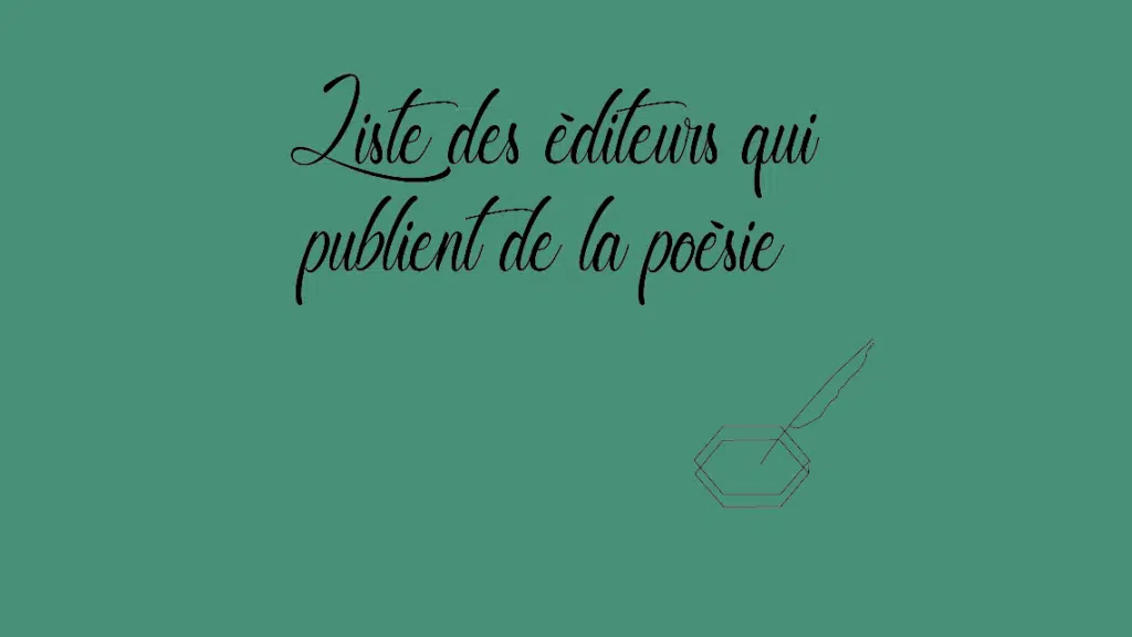 Liste des éditeurs qui publient de la poésierev